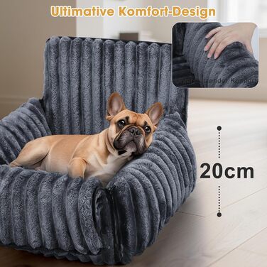 Автомобільне ліжко для собак MIXJOY: комфортне та безпечне місце для маленьких та середніх собак. Зручне кріплення, миється, з пам'яті-піни, сіре.