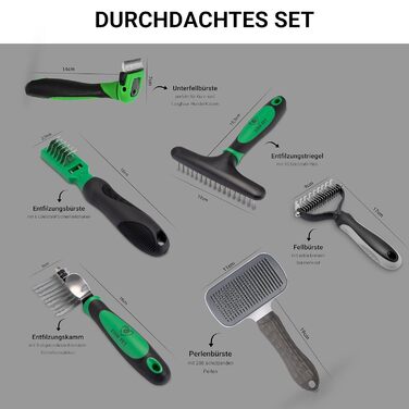 Набір для грумінгу 6er Mega-Set: щітки для собак та котів, включаючи щітки для видалення ковтунів. Ідеальне аксесуар для догляду за шерстю вашого улюбленця