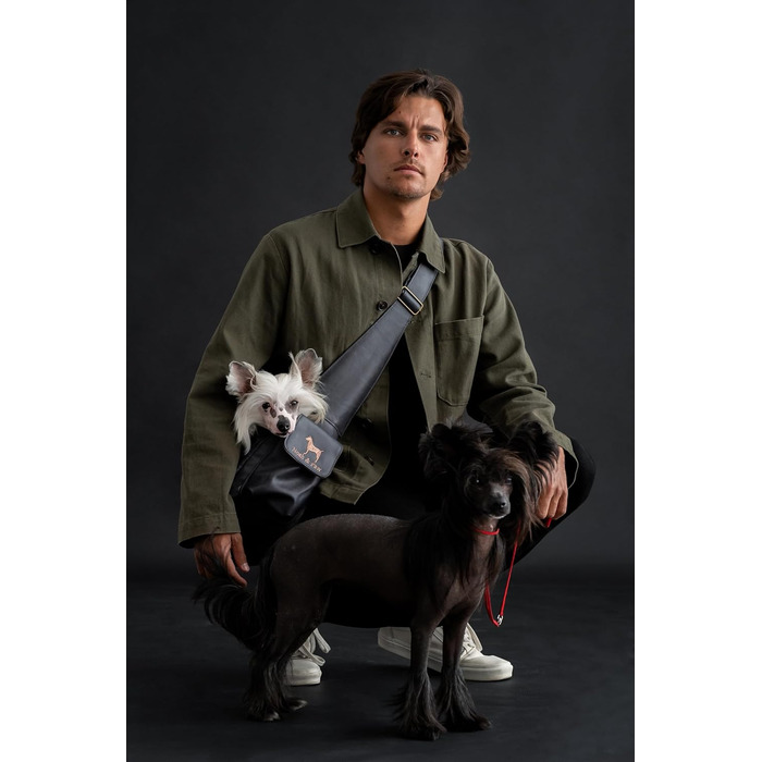 Сумочка для собак Noah & Paw для маленьких собак до 10 кг, з регульованим плечовим ременем, м'яким хутром, подвійною системою безпеки, з веганської шкіри