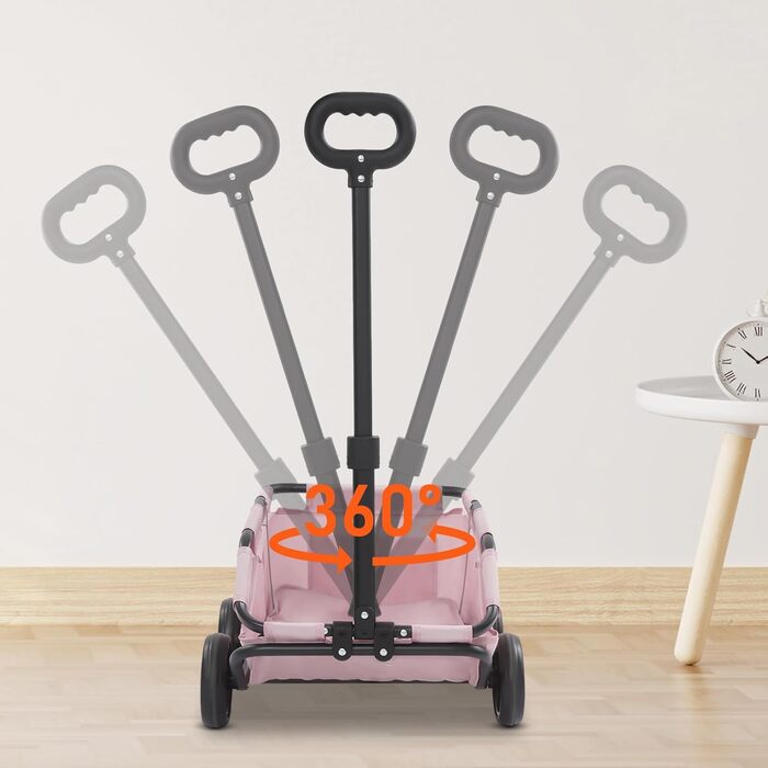 Візок для собак, складаний, Mini, рожевий: зручний для маленьких собак до 7.5 кг, 86x51x35 см