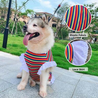 Сукня для собак принцеса з квітковим принтом, жовта в горошок, для великих собак, легка та дихаюча, для весілля, дня народження, вечірки, розмір XL (Сукня принцеса, XL)