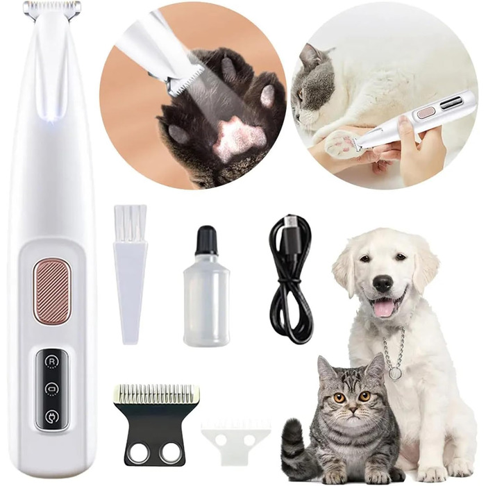Триммер для собак PawTrim Pro: тиха, водонепроникна машинка для догляду за лапами, очима, вухами та обличчям