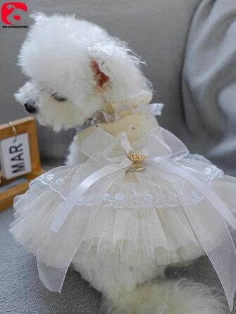 Сукня для собак - сукня-тьюль для маленьких собак та котів, розмір L, кольоро апельсиновий