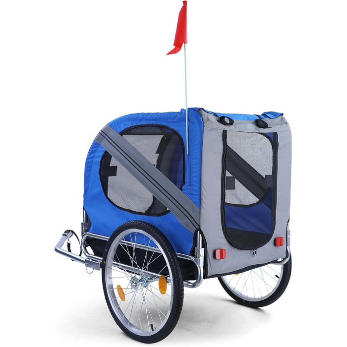 Причіп для велосипеда, переноска для собак, складна, до 40 кг, сірий, блакитний
