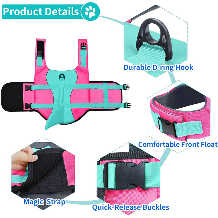 Спасальний жилет для собак Malier, Ripstop з американським прапором, для плавання, катання на човні, для цуценят, собак середніх та великих порід, висока плавучість, преміум-якість