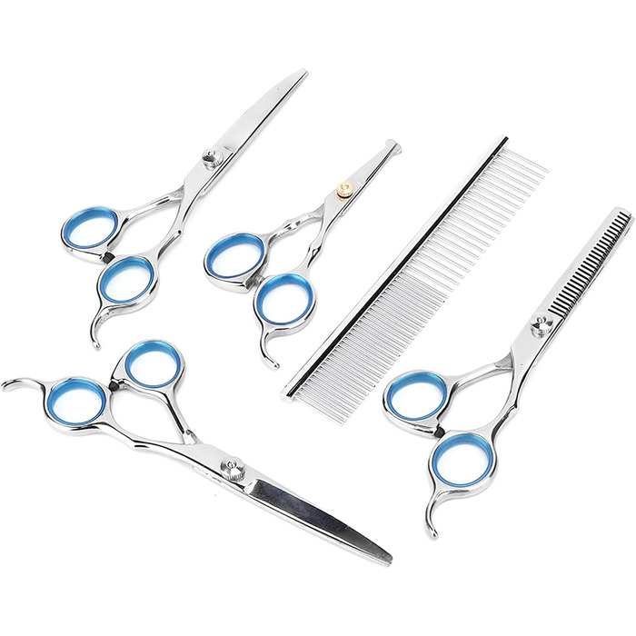 Набір професійних ножиць для грумінгу собак та котів - 6 шт.