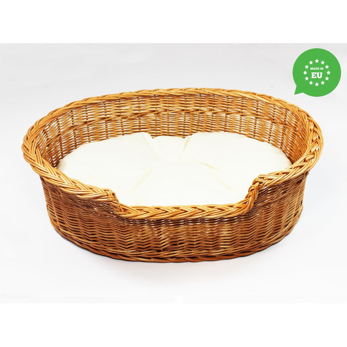 Кілимок для собак та котів з плетіння лози, 43x28x10/14 см, з подушкою Ecri