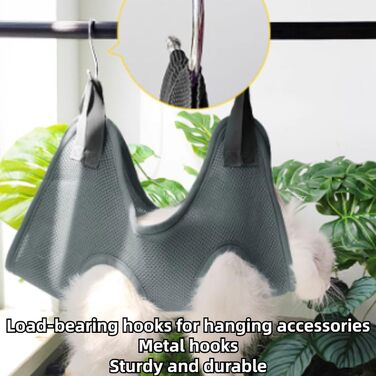 Гамак для кроликів з ремінком безпеки для догляду за кігтями та шерстю, сумка для купання кроликів, сумка для догляду за кігтями котів, аксесуар для догляду за дрібними тваринами (Сірий, XXS)