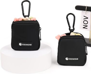 Сумка для ласощів для собак COOWONE з кликером для дресирування, водонепроникна, з тримачем для пакетів, чорна