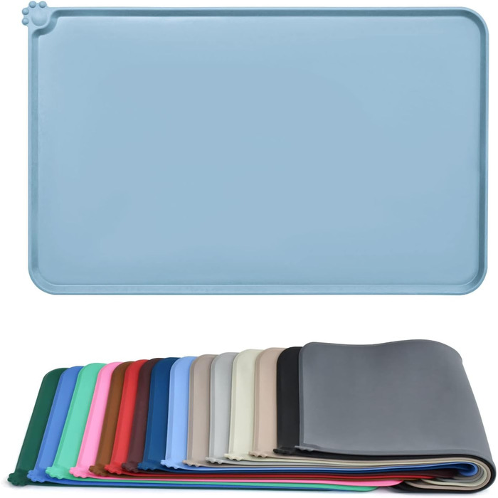 Силіконовий килимок для годування собак та котів AUDWUD, водонепроникний, антиковзкий, 87x58 см, колір Шiefer