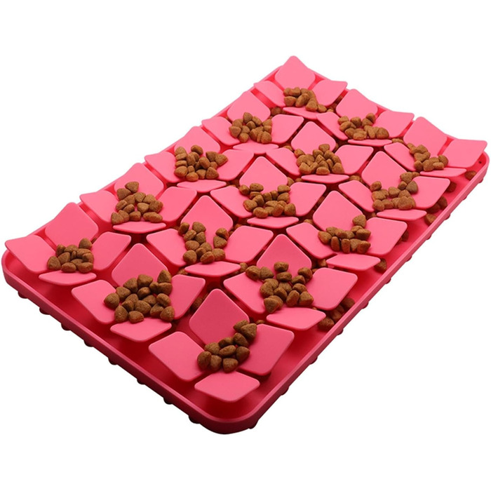 Килимок-лизалка для собак Katzenschlamm з присосками, лінза, зменшує нудьгу, для ласощів та корму, фіолетовий (червоний)