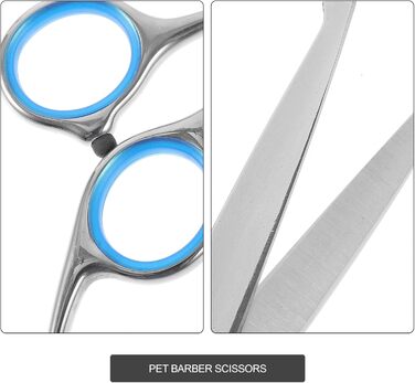 Набір з 2 ножиць для грумінгу тварин з округлою голівкою, нержавіюча сталь, професійний грумінг та домашнє використання, прецизійна заточка, ергономічні ручки