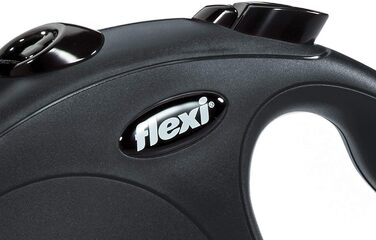 Рулетка для собак FLEXI New Classic, автоматичний повідок 4,8 м, розмір S, чорний