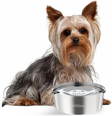 Нержавійна миска для собак 1L без розливання, повільне годування, для собак та котів маленьких та середніх порід