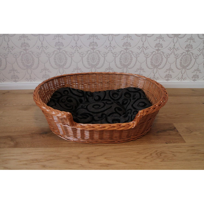 Ліжко для собак Marcus з входом з лози та подушкою, корзина для собак, ліжко для котів, корзинка для собак