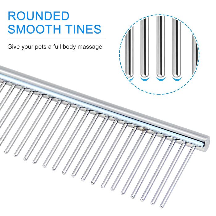 Гребінець для собак Andiker з нержавіючої сталі, щітка для грумінгу тварин великих, середніх та маленьких порід, котів, коней (L) (S)