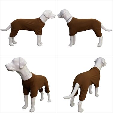 Піжама для собак Lovelonglong, бавовна, в'язана, 4 лапи, для всіх сезонів, теплий боді для собак великих, середніх та маленьких порід, колір кава, розмір L