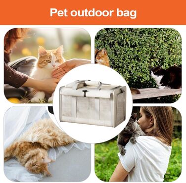 Транспортна переноска для собак та котів | Переноска для тварин | Для прогулянок, подорожей в авто | Кремового кольору