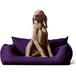 Tierlando® NEMO - лежанка для собак з оксфорду 600D, з м'якою знімною матрацом та пральним чохлом, для собак середніх та маленьких порід, 65x50 см, фіолетовий колір