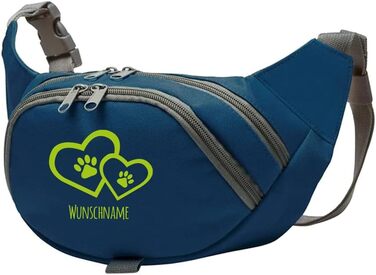 Персоналізована сумка для ласощів для собак з іменами та декором | Сумка для дресирування собак (Блакитний/Яблучно-зелений)