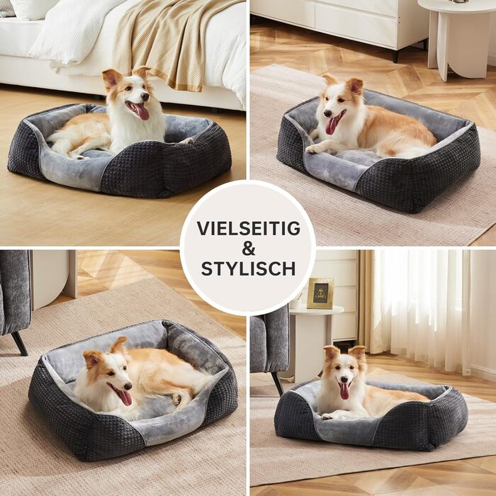 Крісло-ліжко для собак маленьких та середніх порід, миється, ортопедичне, дихаюче, 66x55x21 см, сіро-блакитне