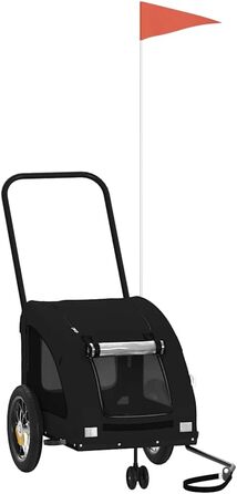 Причіп для велосипеда для собак, чорний, Oxford-Gewebe та залізо, LH57939