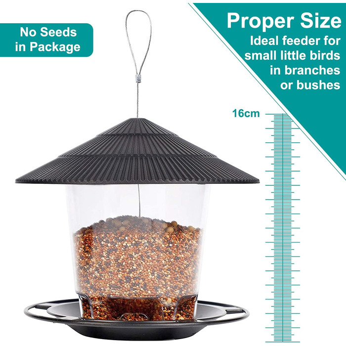 Годівниця для птахів на підвіску, годівник для саду, суміш насіння, соняшник, горіхи, для малих птахів