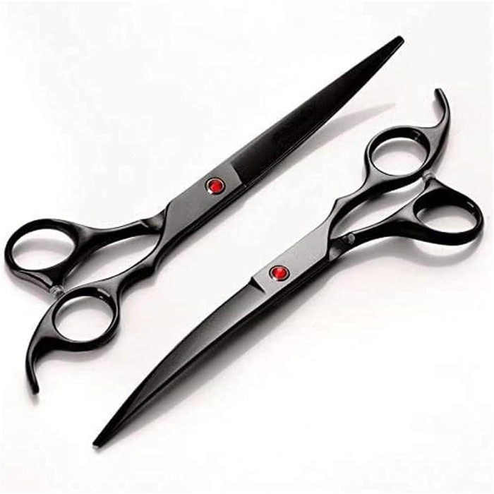 Професійна ножиця для грумінгу собак, вигнута та пряма, набір для догляду за шерстю, 7 дюймів
