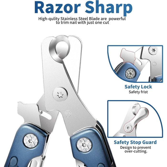 Набір для стрижки кігтів собак TANDD 4-в-1: стрижка, шліфування, захист, для собак та котів (блакитний)