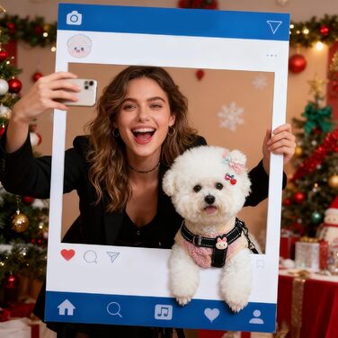 Зимова куртка для собак з отвором для шлейки, флісова підкладка, для маленьких собак, для активного відпочинку на природі, зелено-біла (рожево-біла)