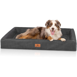 Ортопедичне ліжко для собак Knuffelwuff Austin з екошкіри, XXL, 120 x 100 см, чорне