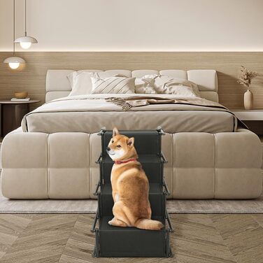 Рампа для собак, складана, 4 сходинки, до 75 кг, водонепроникна, Polyester, Oxford-Metall (колір коричневий)