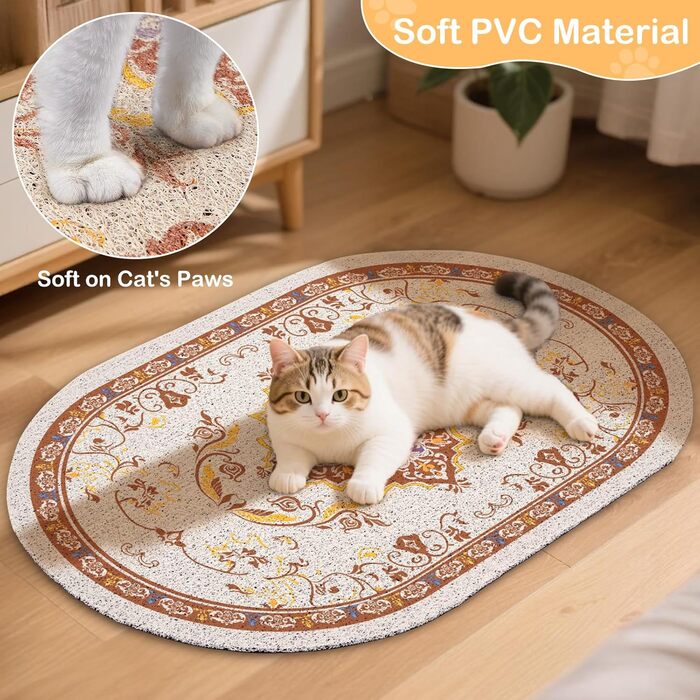 Килимок для котячого туалету Bienbee Katzentoilettenmatte, XL (101,6 x 76,2 см), з антиковзною основою, легко миється, коричневий