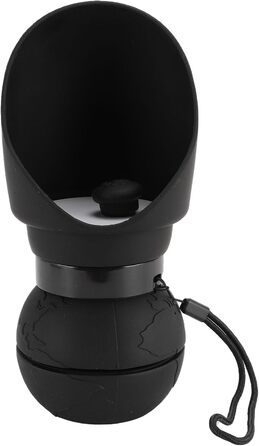 Складана пляшка для води для собак, силіконовий напійник для тварин, диспенсер для води для цуценят, дорожній напійник для собак, для прогулянок та походів (чорний)