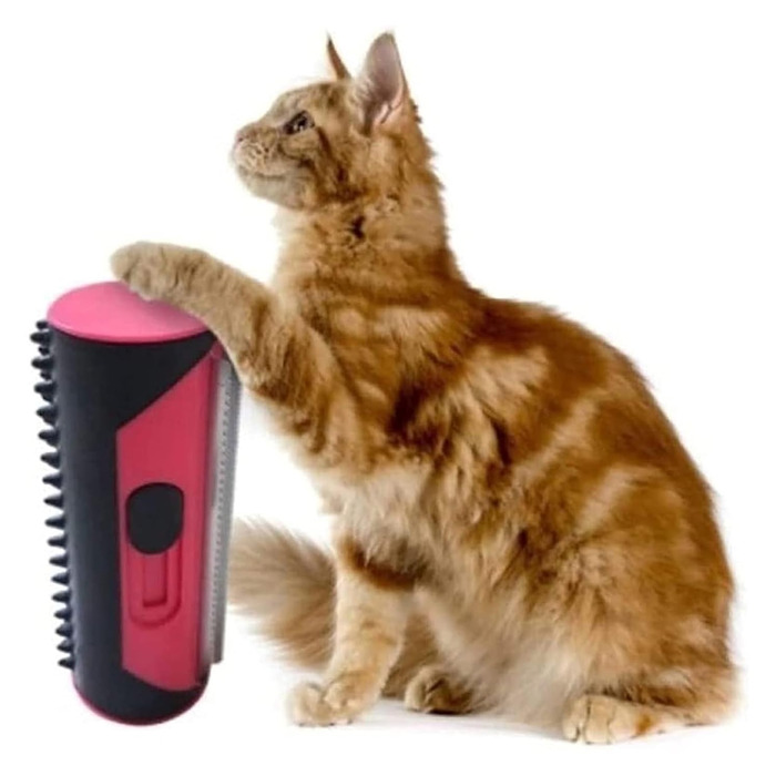 Щітка для котів та собак, видалення шерсті, гребінець для грумінгу, масаж та догляд (рожевий)
