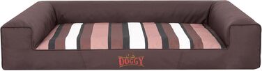 Крісло-ліжко для собак, лежанка для тварин, лежанка для собак, м'яка, коричнева в смужку, 80 x 55 см