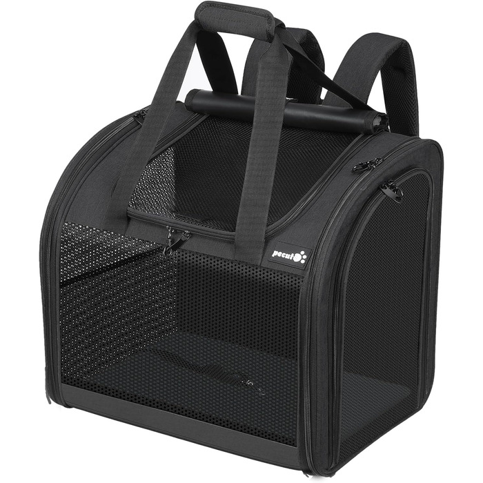 Рюкзак для собак та котів Pecute: переноска для 2 котів або 1 собаки, вентильована, сірого кольору