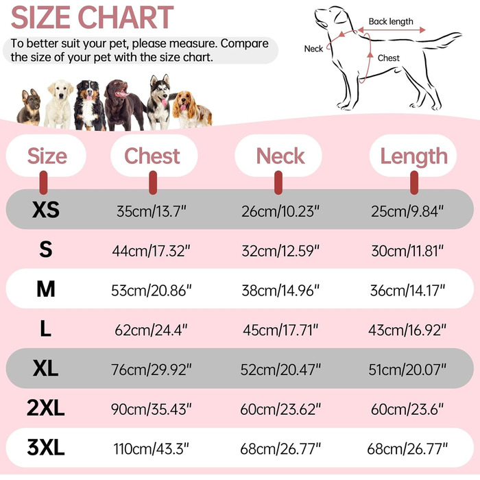 Зимовий теплий одяг для собак великих порід: куртка, плащ, комбінезон від OUOBOB. XXXL, водонепроникний, з D-рингом, для Лабрадора, BerryPink