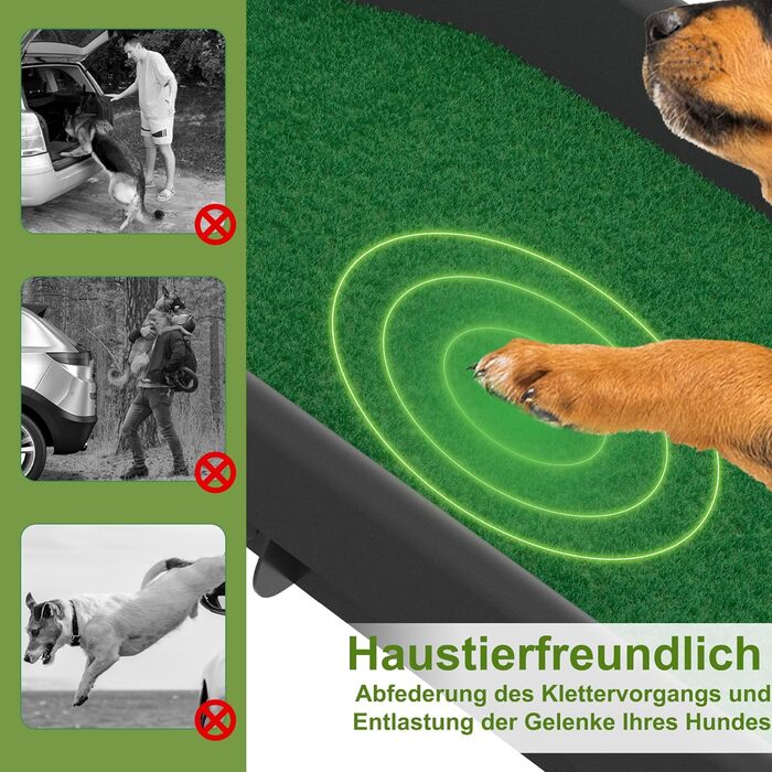 Східці для собак HENGMEI: пандус для собак у багажник авто, 156x40 см, зелений