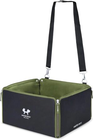 Транспортна переноска для собак UNITED PETS | Знімне миття інтер'єр | 100% R-Pet | Чорний, Рожевий | Складана | Сумісна з усіма авто | Переноска для тварин | Подорож | Розмір універсальний