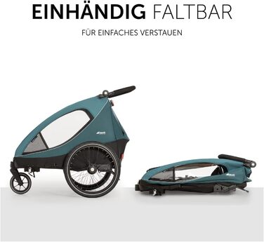 Дитячий велопричіп 2в1 Hauck Dryk Duo Petrol