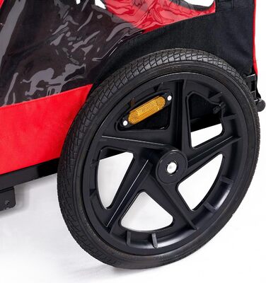 Фаркоп-причіп для собак Soges до 40 кг, складаний, з дихаючої сітки, з внутрішнім повідком, з відбивачами (червоний)