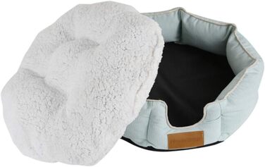 Кругле ліжко для собак та котів з бавовни, самонагріваюче, знімний внутрішній подушкою