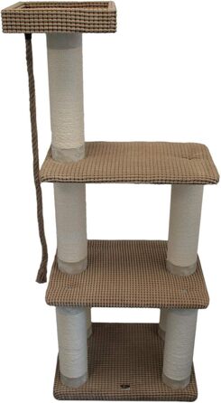 Котячий кігтеточка Bontoy Cleo, світло-коричневий, 60x44x150 см, стовпи з сизалю 12 см, стійке дерево для котів