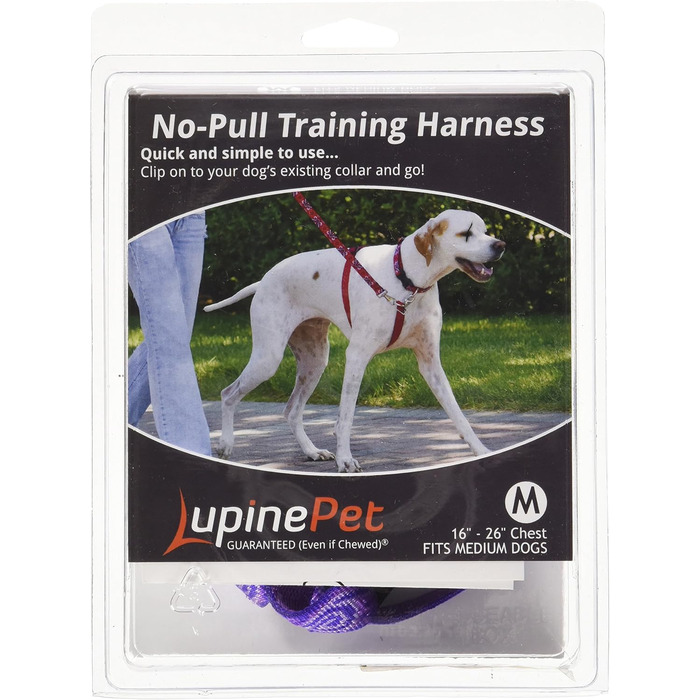 Шлейка для собак LupinePet Originals, не тягне, 3/10,2 см, регулюється 40,6–66 см, для малих і середніх порід