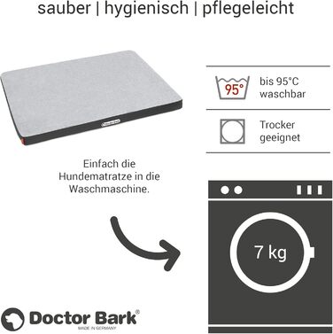 Ортопедичний матрац для собак Doctor Bark з флісовою поверхнею, великий (100x70 см, сірий)
