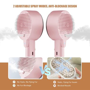 Двостороння щітка для котів з парою 4-в-1: масаж, догляд та видалення шерсті. Біла (рожева)