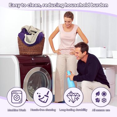 Водонепроникний плед Catalonia Classy: захист дивану та ліжка (152 x 127 см, фіолетовий/бежевий)