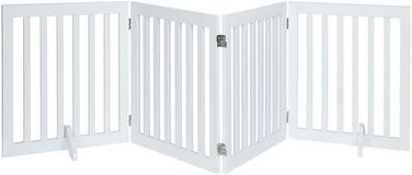 Захисний бар'єр для собак Unipaws - відбійник для сходів без свердління, дерев'яне дитяче ворота, білий (4 елементи, 61 см) 204 x 61 см