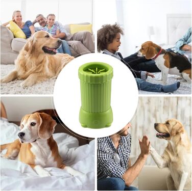 Автоматичний мийка лап для собак Pomurom: USB-пристрій для собак середніх порід, для дому, зелений